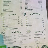 Menu Feb 25, 2025 at Antojos Veganos by Vegco in Queretaro