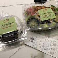 Salad and cake at LAX - Real Food Daily - T4 in Los Angeles