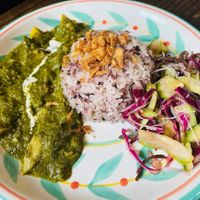 Vegan spinach avocado curry   at Hige Cafe in Hakuba