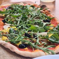 Vegan pizza at Bella Ciao in 