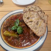 "Meatball" tomato stew with sourdough at URT 유알티 in Seoul