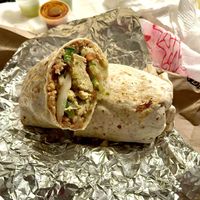 Vegan burrito with tofu, pico, and lettuce added.  at Crazy Burrito in Hudson