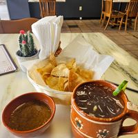 Fresh hearty chips, smooth salsa and tasty lemonade at Andaluz in Houston