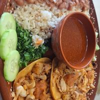 Jack fruit birria tacos , so good cleaned the plate at Andaluz in Houston
