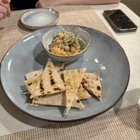 Hummus and pitta starter  at Sand Street Bistro in Speightstown
