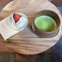 Red bean paste mochi🫘 and ceremonial matcha 🍵   at Osuke Sabo in Utrecht