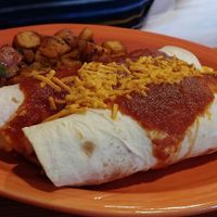 Vegan breakfast enchiladas  at Bueno Loco Restaurante in Falmouth