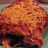 Half of the delicious vegan chimichanga with Seitan  at Bueno Loco Restaurante in Falmouth