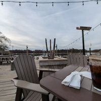 Outside seating at Rams Head Dockside in Glen Burnie
