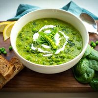Savoury spinach pea  at All About the Soup in Ottawa