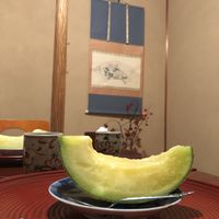 Sweet melon for dessert at Itosho in Tokyo