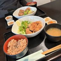 Soy meat karaage lunch set  at Sumi-Bio in Tokyo