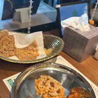 Aloo paratha with achar (pickle)  at Saravanaa Bhavan in Seoul