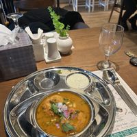 Sambar Vada with coconut chutneyy  at Saravanaa Bhavan in Seoul