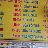 Menu on wall at Phước Thiện in Ho Chi Minh City