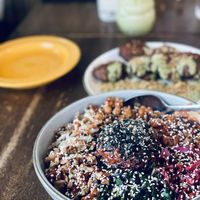 Bibimbap and miso corn fritters   at Norah - Alberta in Portland
