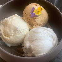 Selection of vegan ice creams  at Chaophraya in Glasgow