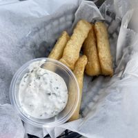 Yuca fees with vegan yogurt dipping saucee  at Tia's Tacos in Daytona Beach
