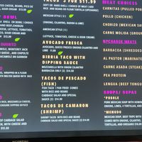 Menu  at Tia's Tacos in Daytona Beach