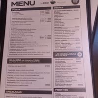 Menú con apartado especial vegano vegetariano at La Vereda in Buenos Aires