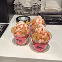 Strawberry sundaes 🍓🍦   at Odd Burger in Vancouver
