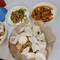 Lotek with side dishes at Lotek Naripan in Bandung