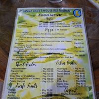 Food menu (Nov 2024) at Guanna's Place Restaurant in Malapascua Island