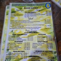 Food menu 2nd side (Nov 2024) at Guanna's Place Restaurant in Malapascua Island