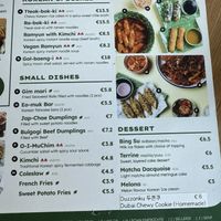 Various vegan Korean dishes like bunsik style  at Kokio in Berlin