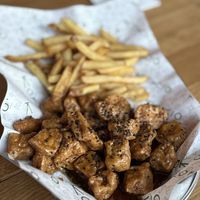 Fried tofu with soy garlic sauce  at Kokio in Berlin