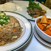 Tom Yum Fried Rice w/Tofu, Pineapple Curry w/Tofu, Larb Tofu at Thai Table in Grand Rapids