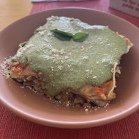 Lasagna with cashew nuts cream  at Rango Vegan in Salvador