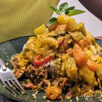 Jackfruit moqueca - looked good (better than in this photo!) but sadly didn't taste good at Rango Vegan in Salvador