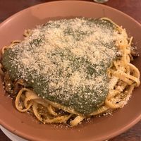 Mushroom pasta with pesto  at Rango Vegan in Salvador