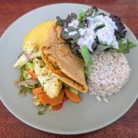 "Omelette" wasn't great, but everything that went with it was. at Rango Vegan in Salvador