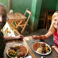 Plate of the day. The little fried, savory banana balls were delicious. at Rango Vegan in Salvador