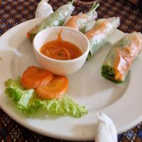 Fresh spring rolls at Khouch & Sarin in Kampot