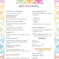 Menu de desayunos at Lupe 87 in Villa De Juarez