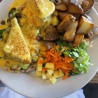 Vegan tofu Benedict   at Mis Raices in Bethlehem