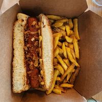 Hot dog at Green Farmer's in Amsterdam