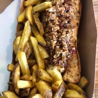 Hotdog and chips at Green Farmer's in Amsterdam