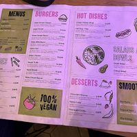 Menu  at Green Farmer's in Amsterdam