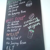 Menu board at Jumping Bean in Durham