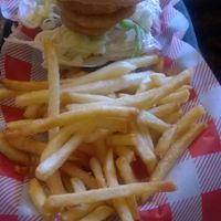 Stacked burger  at Jumping Bean in Durham