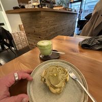 Pistachio spiral and a Matcha  at Spiral in Innsbruck