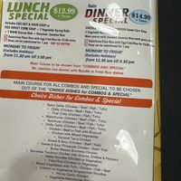 Lunch specials menu  at Hakka Guelph in Guelph