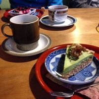 Coffee and cake set  at Organic House Salute in Kyoto