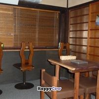 sitting arrangement at Organic House Salute in Kyoto