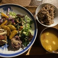 Bean burger  at Organic House Salute in Kyoto