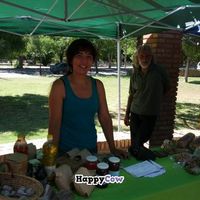 Awesome stuff from Sandra: vegetables, fruits, handmade cookies, soy burgers, and more. at Bioferia in Mendoza